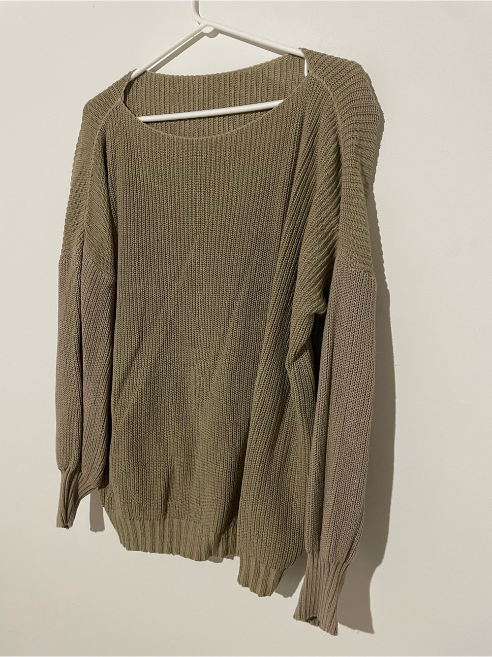 Women's Olive Green Lightweight Knit Sweater